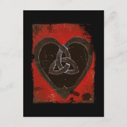 Deep Red Celtic Heart Postcard