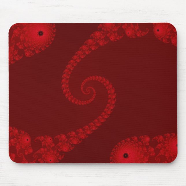 Deep Red Double Spiral Mousepad (Front)