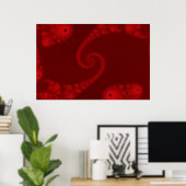Deep Red Double Spiral Poster (Home Office)