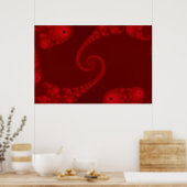 Deep Red Double Spiral Poster (Kitchen)