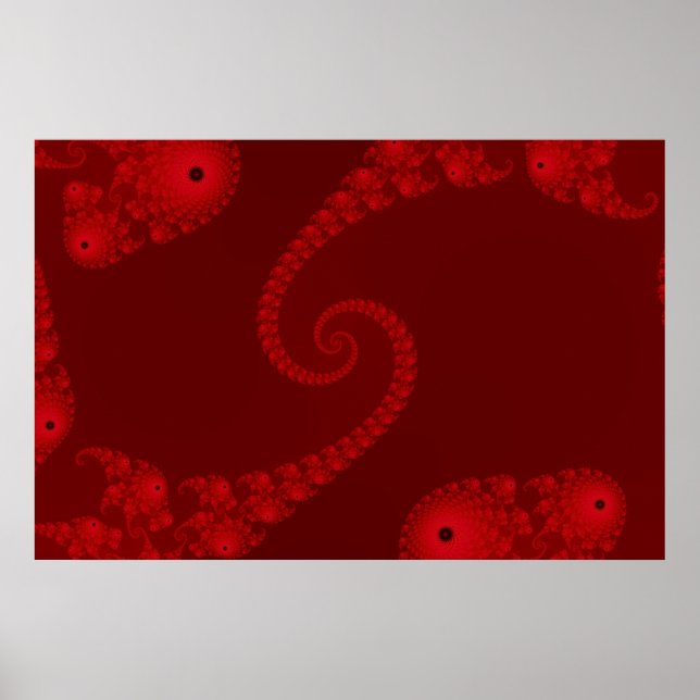 Deep Red Double Spiral Poster (Front)