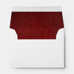 Deep Red Faux Velvet Textured Look Lining Envelope