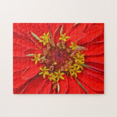 Deep Red Flower Close Up Art Puzzle