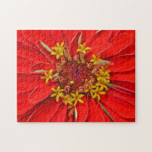 Deep Red Flower Close Up Floral Puzzle (Horizontal)