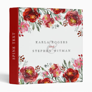 Deep-red Flowers Garden 3 Ring Binder