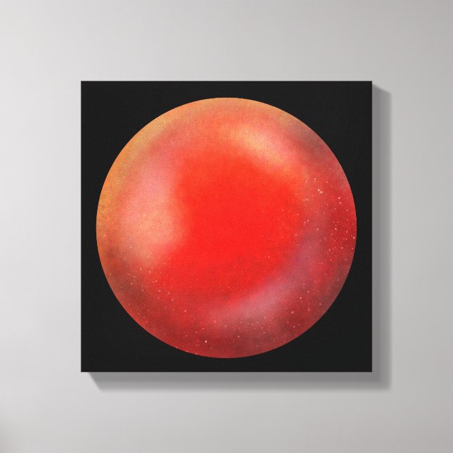 Deep Red Galaxy Orb – Crimson Canvas Print (Front)