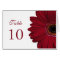 Deep Red Gerbera Daisy Wedding Table Card