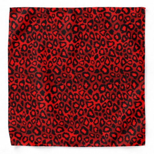 Deep Red Ikat Leopard Animal Print Design Bandana