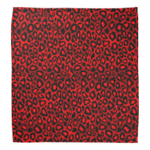 Deep Red Ikat Leopard Animal Print Design