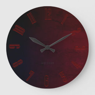 Deep Red Large Clock