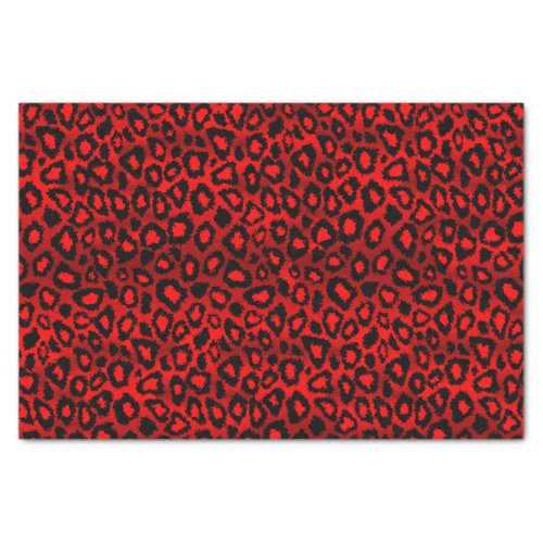 Deep Red Leopard Wild Cat Animal  Print Tissue Paper