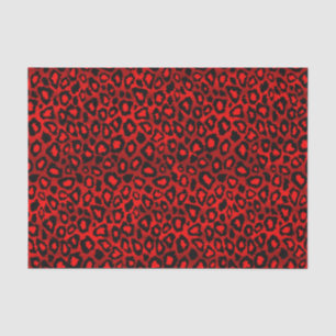 Deep Red Leopard Wild Cat Animal Print Tissue Paper