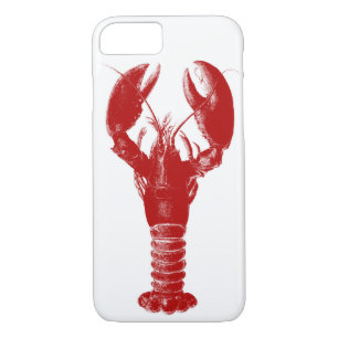 Deep Red Lobster on White iPhone 8/7 Case