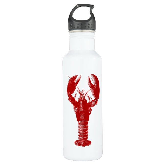 Deep Red Lobster  Stainless Steel Water Bottle (Front)