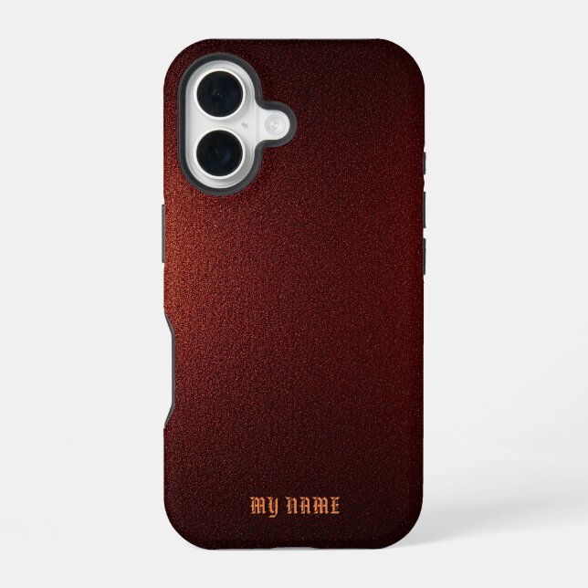 Deep Red Metallic Texture Iphone Case (Back)
