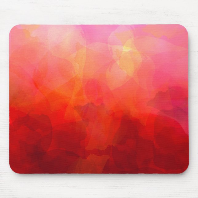 Deep Red Orange Yellow Watercolor Background Mouse Pad (Front)