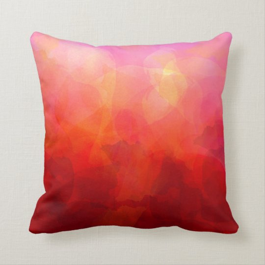 Deep Red Orange Yellow Watercolor Background Throw Pillow Zazzle Com