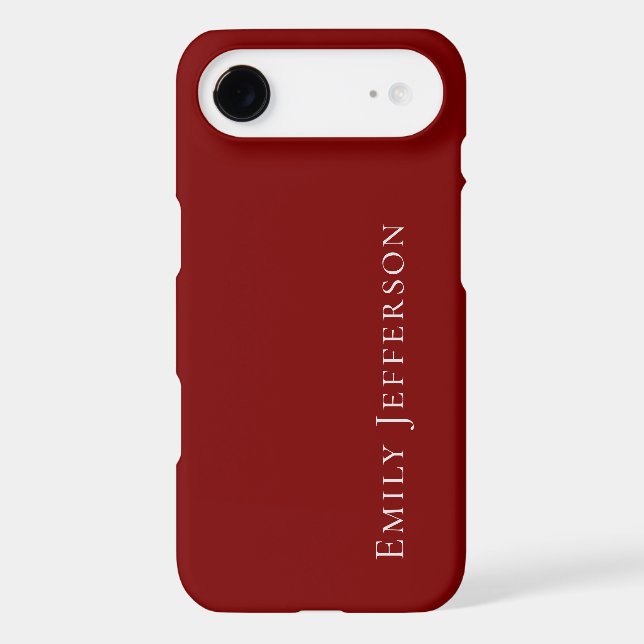 Deep Red Plain Elegant Professional Modern Case-Mate iPhone Case (Back)