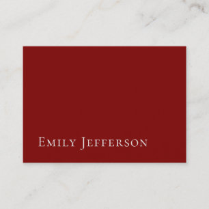 Deep Red Plain Elegant Professional Modern Enclosure Card