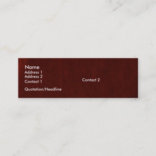 Deep Red Profile Card Template (Front)