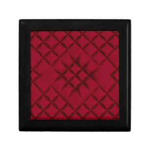 Deep Red Quilted Leather Pattern Gift Box