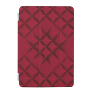 Deep Red Quilted Leather Pattern iPad Mini Cover