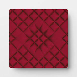 Deep Red Quilted Leather Pattern Plaque