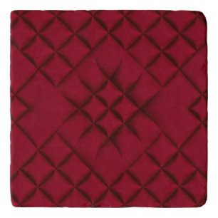 Deep Red Quilted Leather Pattern Trivet