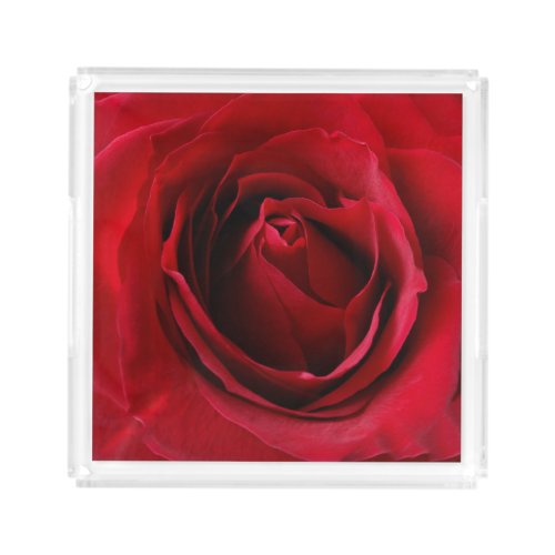 deep red rose acrylic tray