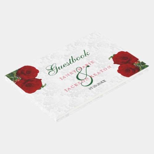 Deep Red Rose Floral Wedding _ Guestbook