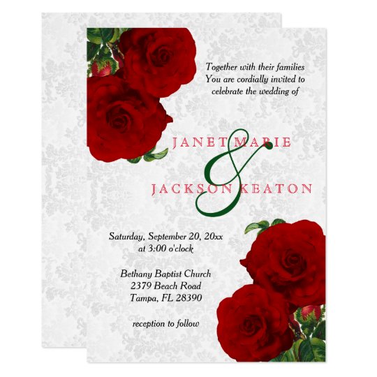 Red Rose Wedding Invitations 3