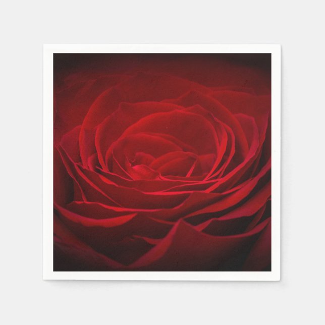 Deep Red Rose Napkins (Front)