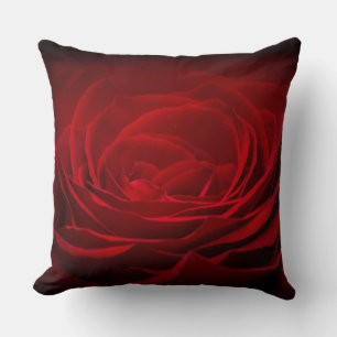 Deep Red Rose Throw Pillow