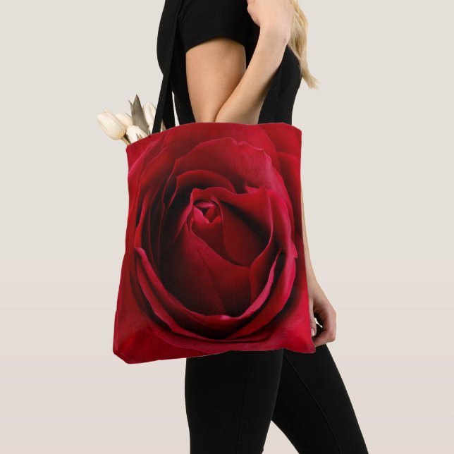deep red rose tote bag (Close Up)