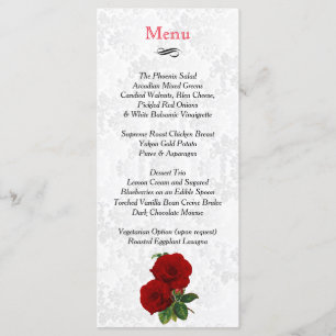 Deep Red Rose Wedding - Menu