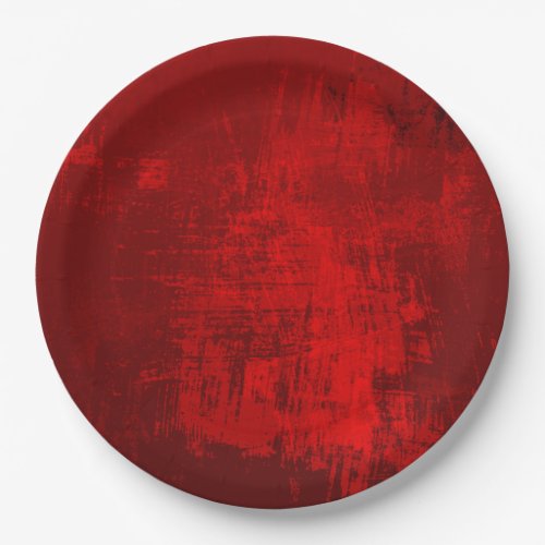 Deep Red Rustic Texture Abstract Background Paper Plates