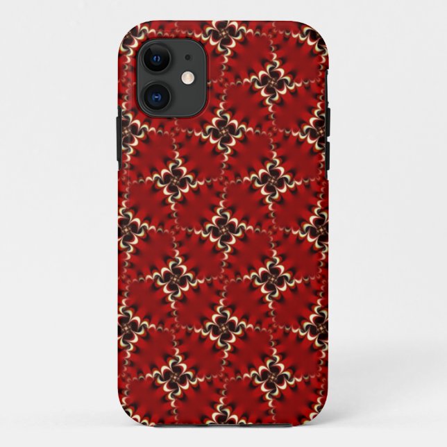 Deep Red Satin Swirl pattern iPhone 5 Case (Back)