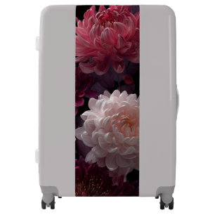 Deep Red & Soft Pink Dahlia Flower Art Luggage