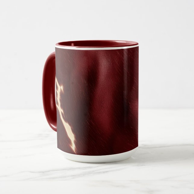 Deep Red Southwest Cowhide Mug (Front Left)