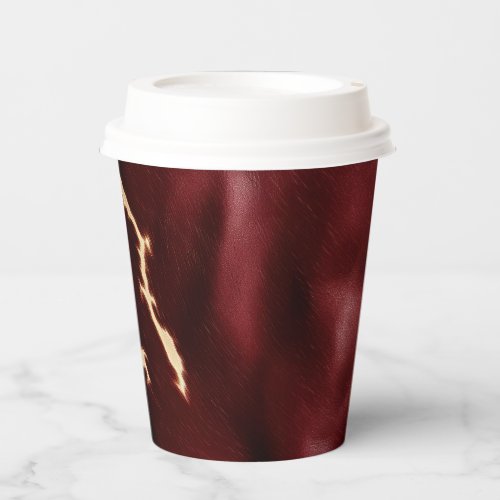 Deep Red Southwest Cowhide Paper Cups