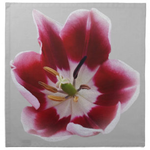 Deep red tulip cloth napkin