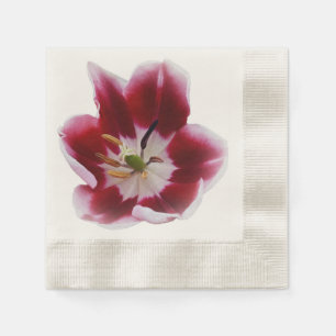Deep red tulip napkins