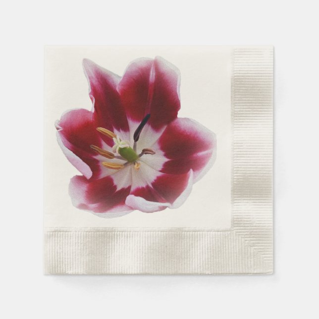 Deep red tulip napkins (Front)