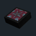 Deep Red Turquoise Merry Christmas Kaleidoscope Jewelry Box<br><div class="desc">Elegant Deep Red Turquoise Merry Christmas Holiday Season Greeting Kaleidoscope Design</div>