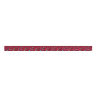 Deep Red Wassail Floral Ribbon