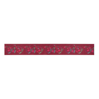 Deep Red Wassail Floral Ribbon