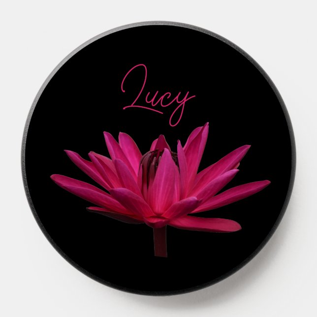 Deep Red Water Lily Flower Phone Grips PopSocket (Popsocket)