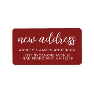 Deep Red We’ve Moved Seal Label
