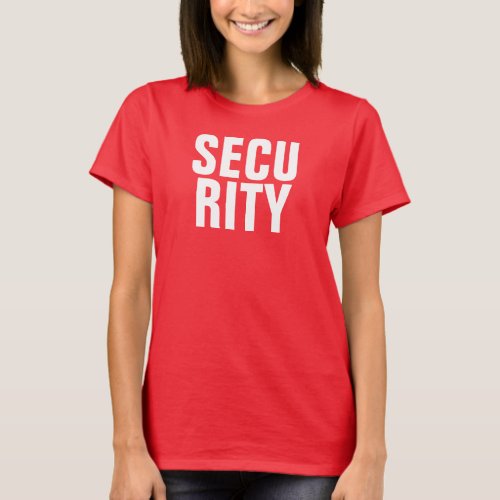 Deep Red White Template Womens Security T_Shirt