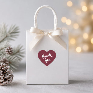 Deep Red With Autumn Vibes Thank You Heart Sticker
